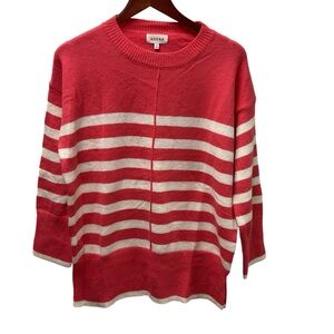 NWOT Adora Women's Pink and White Striped Sweater